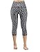 ODODOS High Waist Out Pocket Yoga Capris Pants Tummy Control Workout Running 4 Way Stretch Yoga Capris Leggings,SpaceDyeBlack,Large