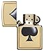 Zippo Black Spade Pocket Lighter, High Polish Brass