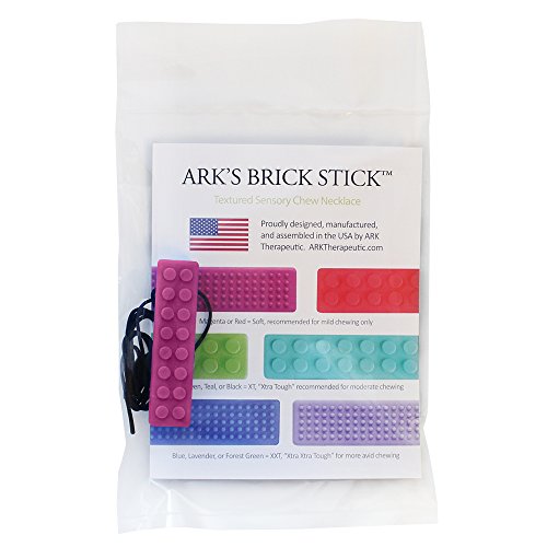 ARK's Brick Stick Textured Chew Necklace Made in The USA (Soft, for MILD Chewing ONLY, Please Read Description for More Options) - Magenta - Thumbnail 5