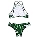 Cupshe Fashion Women's Forest Leaves Printing Tank Padding Bikini Set (L), Multicolor