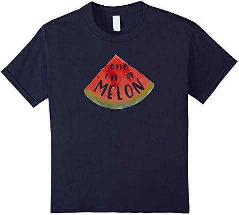 Kids One in a Melon - Funny Watermelon Pun Tee Shirt 10 Navy