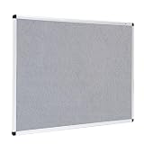 VIZ-PRO Notice Board Felt Gray, 48 X 36 Inches, Silver Aluminium Frame