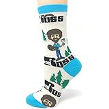 Womens Novelty Funny Crew Socks Happy Little Trees Bob ross