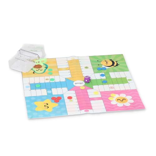 Mr.Wonderful - Juego de mesa reversible - Parchís + Juego de la Oca - Juego de mesa de viaje, de pequeño tamaño De 2 a 4 Jugadores - Lavable