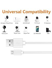 MOYEEL - Cable de extensión de alimentación para Wyze Cam Wyze Cam Pan, Blink XT Cam, Zmodo Cam, cable de carga y sincronización de datos duradero, 2 unidades