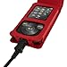 iGadgitz Red Leather Case for Sony Walkman NWZ-E384 with Detachable Carabiner + Screen Protector