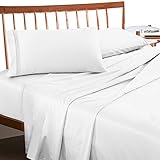 Premium Full (Double) Size Sheets Set - White Hotel Luxury 4-Piece Bed Set, Extra Deep Pocket Special Super Fit Fitted Sheet, Best Quality Microfiber Linen Soft & Durable Design + Better Sleep Guide