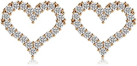 Aserlin Women's 18k White Gold Plated Cubic Zirconia Stud Earrings 09-G