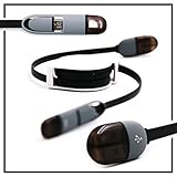 QIAYA 2 IN 1 Retractable Charging Cable 3ft Micro USB Connectors Tangle-free Charger for iPhone iPad iPod Samsung HTC Nexus (black)