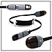 QIAYA 2 IN 1 Retractable Charging Cable 3ft Micro USB Connectors Tangle-free Charger for iPhone iPad iPod Samsung HTC Nexus (black)