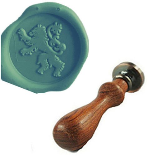 Vintage Fancy Lion Custom Picture Logo Wedding Invitation Wax Seal Sealing Stamp Rosewood Handle Set Kit