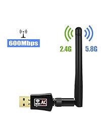 StillCool adaptador wifi 600 Mbps doble banda (2.4G 150Mbps + 5g 433mbps) 802.11b g n a AC USB Wireless adaptador de tarjeta para PC de computadora computadora portátil compatible con Windows Vista XP 2000 7 8 10, Linux, Mac OS