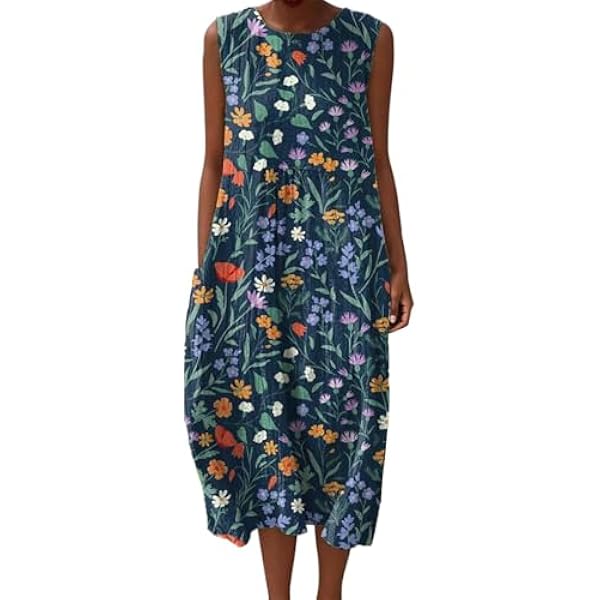 ワンピース vintage floral print sleeveless dress Amazon.com: Summer Women Vintage Black Floral Print