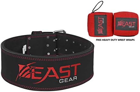 Beast Gear:Powerlifting Belt |10MM Thick & 4" Wide| Advanced Back Support for Weightlifting and Heavy Powerlifting- Men & Women.Free Wrist Wrap with Any Belt Purchase.