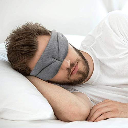 Sleep Mask,Grey Memory Breathable Eye Patch Light Blocking Sleeping Eye Mask, Best Blindfolder for Sleeping (1 Pcs) - Grey