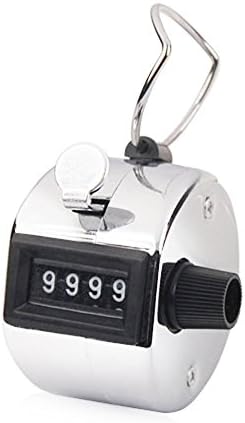 Jooks Digit Clicker Counter Hand Held Counter Tally 4 Digit Mechanical Palm Clicker Counter Convenience For Sports And Hobbies (White )