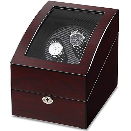 CRITIRON Automatic Watch Winder 2+3 Wood Storage Display Rotating Case Box (Brown+Black)