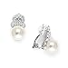 Mariell Cubic Zirconia Pearl Drop Clip-On Earrings for Women, Non-Pierced Earrings, Jewelry for Brides
