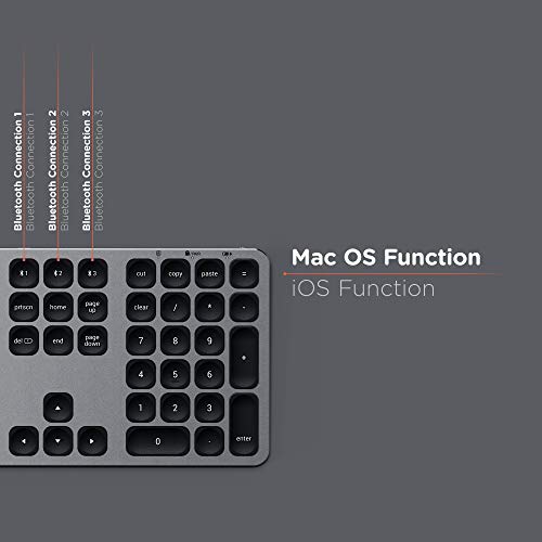 Satechi Aluminum Bluetooth Keyboard with Numeric Keypad for M2/ M1