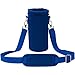 Made Easy Kit Neoprene Water Bottle Carrier Holder with Adjustable Shoulder Strap for Insulating & Carrying Water Container Canteen Flask Available in 5 Sizes (Blue, L (32oz / 1.5L))