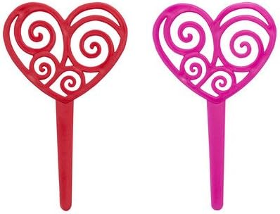 Scroll Heart Valentine's Day Cupcake Picks - 24 pc