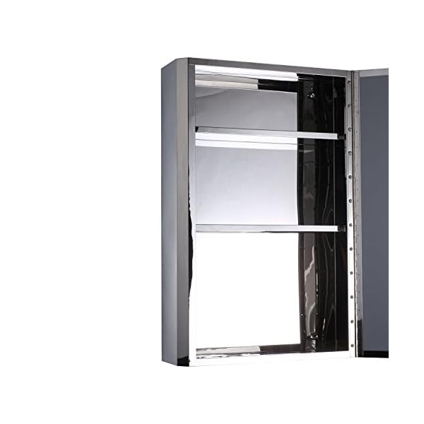 Vertical 24″ Stainless Steel Bathroom Wall Mirror Medicine