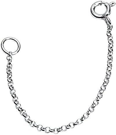 Ungelochek Sterling Silver Necklace Extender (NOT a SET) 1.5mm Ultra Fine Chain Necklace Extender for 925 sterling silver bracelets for Women, Anklets,14k Gold Plated Sterling Silver Jewelry, 2/3/4/6"