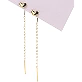 925 Sterling Silver Chain Earrings for Women,18K gold plated Threader Earrings for Women,Long Dangle Drop Earrings for Women Teen Girls