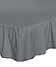 Utopia Bedding Microfiber Bed Ruffle (Queen, Grey)