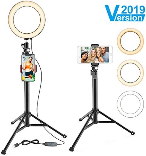 8" Ring Light with Stand & Cell Phone Holder for YouTube Video and Makeup, Selfie Light Ring for Live Stream/Photography, Compatible with iPhone Android,Remote Control