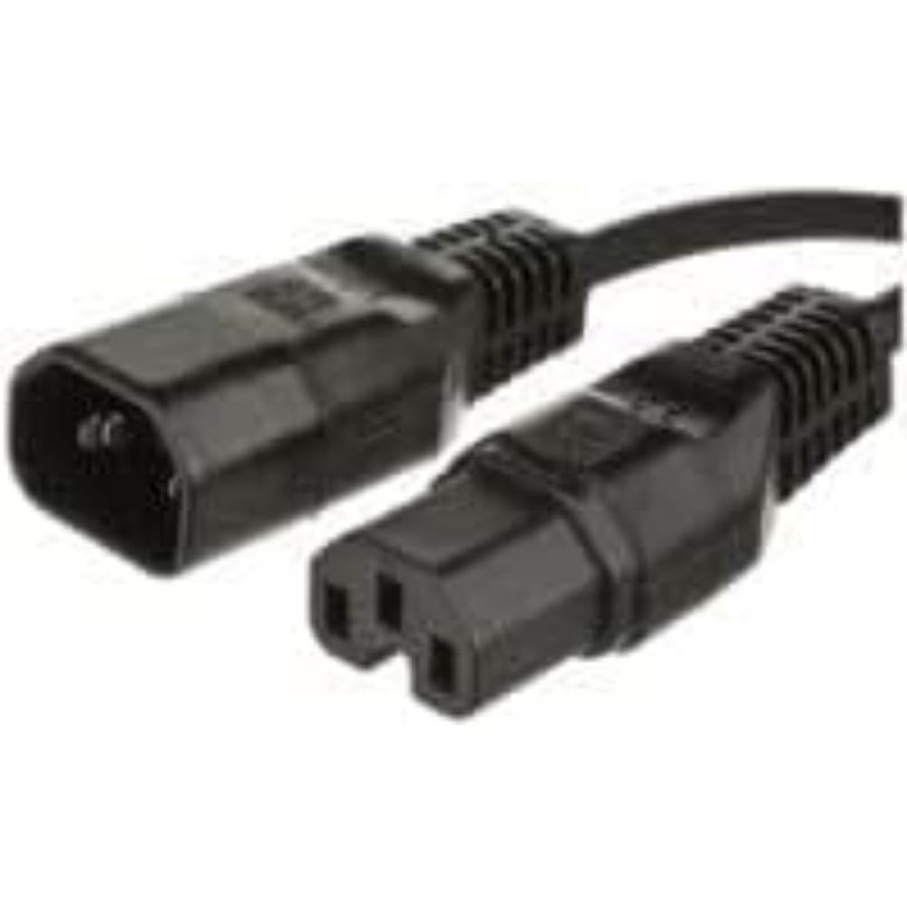 Microconnect PE011410 Electric Cable 1 m Black C14 Coupler C15 Coupler - Electrical Cables (1 m, Male Connector/Female Connector, C14 Coupler, C15 Coupler, 10 A, Black)