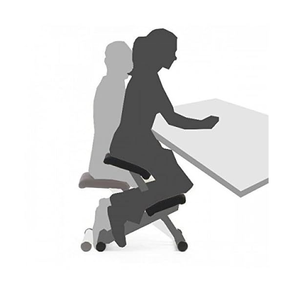 Sedia Ergonomica Inginocchiata Frankystar Neil – Schienale, Altezza Regolabile 82-92 Cm, Carico 110 Kg, Similpelle Nera
