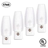 Emotionlite Pack of 4 Plug in LED Night Light with Dusk to Dawn Sensor Kids Nursery Light Warm White 2700K Classic Kit