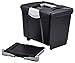Storex Portable File Storage Box with Drawer Tray, Latch Lid, Letter Size, Black (61523U01C)