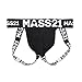 Men’s Sexy Low Rise Jock Strap Thong with Cup Pocket Black Size S