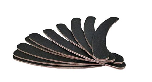 12PCS Black Banana Curved Double Sided Strip Grit Nail File Polish Emery Board Buffering Sanding Art Manicure Buffer Nail Art Tools