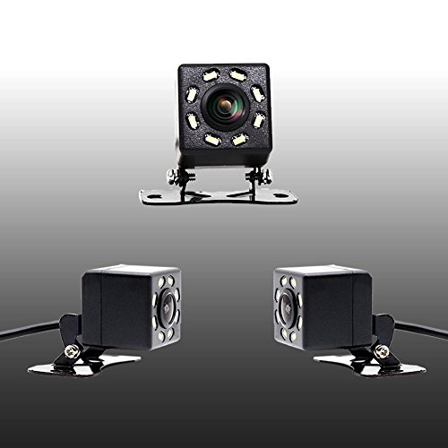 Universal Reverse Camera Rear View Camera Vehicle Backup Cameras Waterproof for car with 170 Degree Viewing Parking Guideline 8 LED Lights Night Vision Anti-fog 12V Adapter for RV SUV CRV Cars by GLK