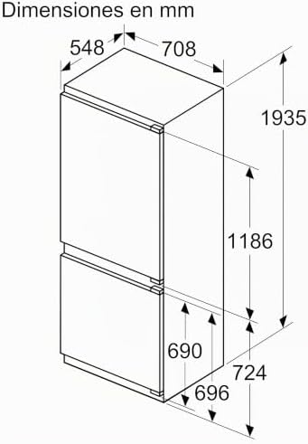 , Frigorífico combi integrable, Serie 4, NoFrost, KBN96VFE0