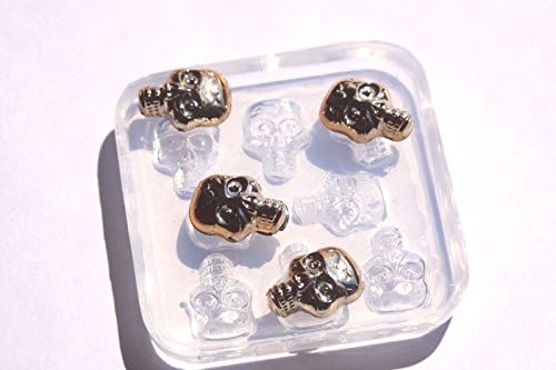 Clear Silicone mold to cast personal Skull pendants using epoxy resin - DIY size 20x15mm 8pc (z-43)