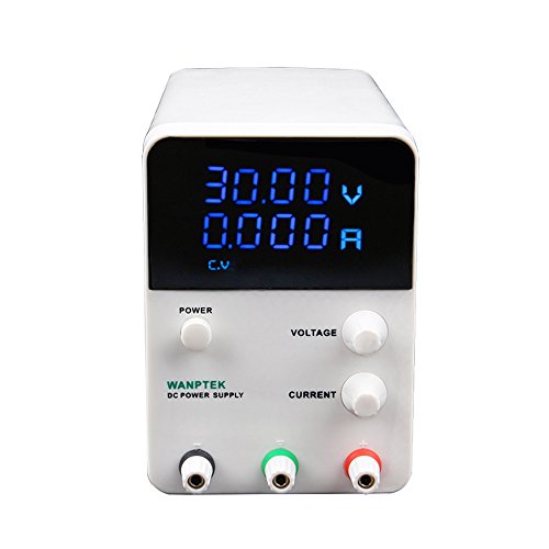 Wanptek Voltage Regulator Switching 4 Digits Blue LED Display Switch Laboratory DC Power Supply 0-30V 0-10A Mini DC Power Supply Precision Variable Adjustable AC 115V/230V 50/60Hz