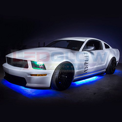 LEDGlow 4pc Million Color Wireless LED Car Underbody Underglow Lighting Kit - 4 Underbody Lighting Tubes - 378 SMD LEDs - 18 Unique Colors - 12 Unique Lighting Patterns