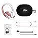 Bluetooth Headphones Over Ear, Mkay Stereo Wireless Headset with Microphone, TF Card and FM Radio for Cellphones Laptop TV (Rose Gold)