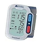 MABIS SmartRead Plus Automatic Wrist Digital Blood Pressure Monitor with WHO and Jumbo Display, Grey