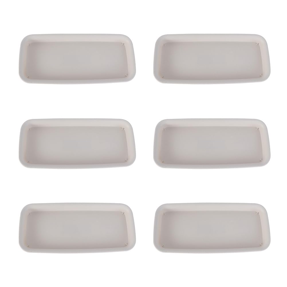 Housoutil Rectangular Plant Drip Trays, 6PCS Plastic Plant Saucers, Plastic Beige Rectangular Saucers Indoor for Sill Window Shelf Indoor Garden
