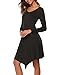 SE MIU Women's Long Sleeve Buttons Trim Irregular Hem Cocktail Evening Party Dress