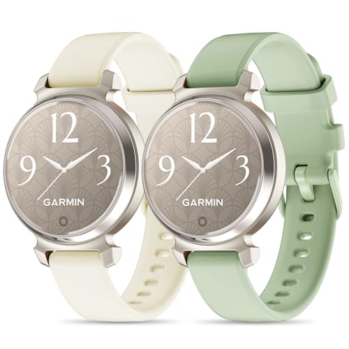 Wizvv Compatible with Garmin Lily 2 Silicone Band, 2 Pack Quick Release Soft Rubber Replacement Adjustable Sport Straps Compatible for Garmin Lily 2 Active/Classic Smart Watch Accessory for Women