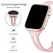 Bandiction Sport Band Compatible with Apple Watch 38mm 40mm, Soft Silicone Sport Strap Replacement Narrow Bands for iWatch Series 4, Series 3, Series 2, Series 1, Sport Edition Women Men (Pink)