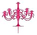 Candelabra Cake Toppers & Candles - Hot Pink, 10 Pcs