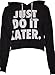 Forever Womens Long Sleeves Just Do It Later Print Fleece Hoodie Crop Top