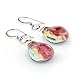 925 Sterling Silver Hand Blown Murano Glass Rasta Reggae Puff Teardrop Dangle Hook Earrings